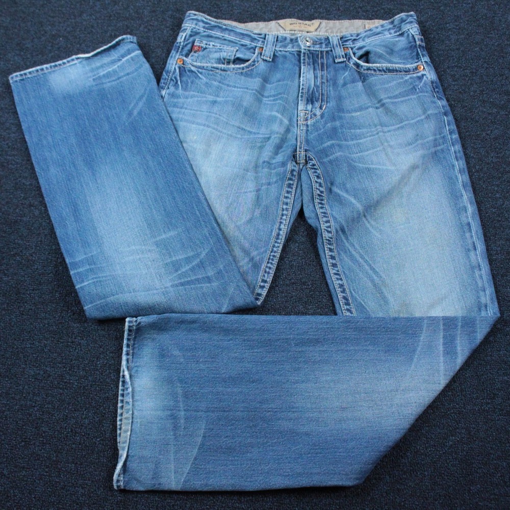 Vintage Y2K Big Star Pioneer Jeans 32L Made USA Bootcut Light Wash 32x33 Western